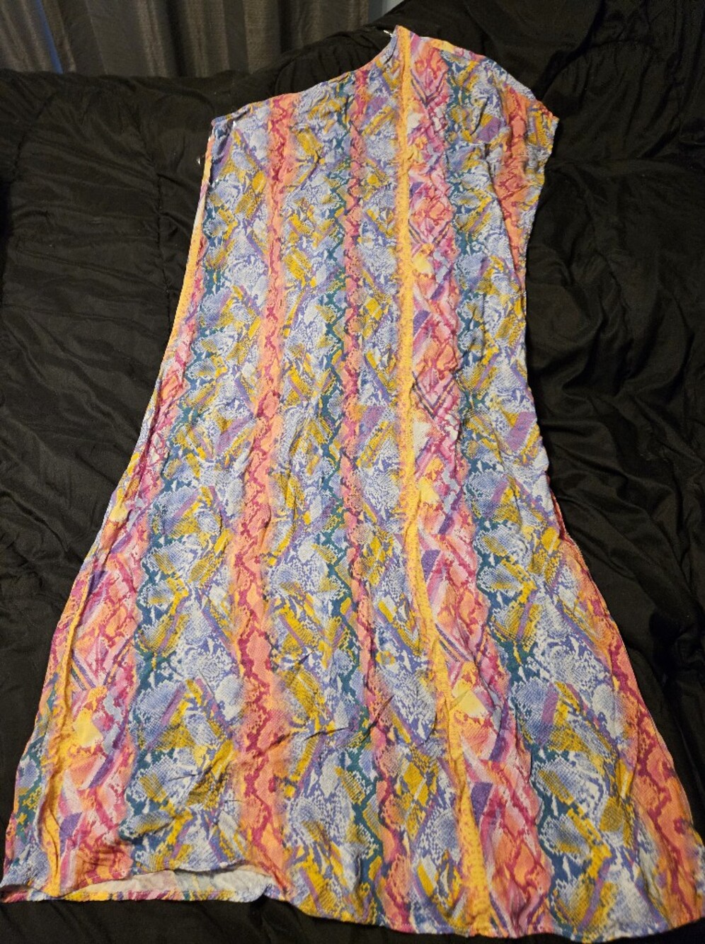 Savanna Jane Pink, Yellow & Blue One Shoulder Maxi Dress